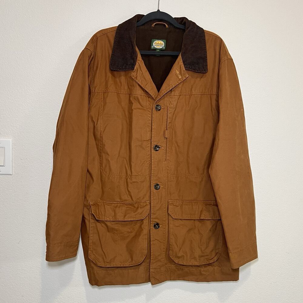 Cabelas Barn Chore Coat Mens Size LT Tall Camel Tan Cotton Canvas Field Hunting